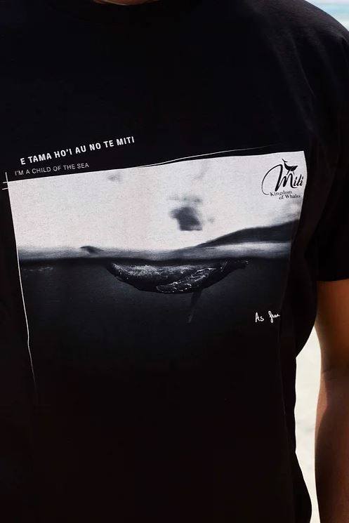 T-shirt whale noir homme