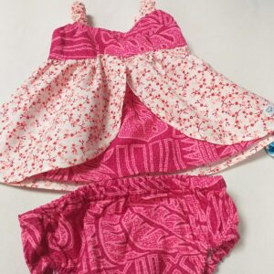 Ensemble robe pour bébé avec sa culotte assorti rose