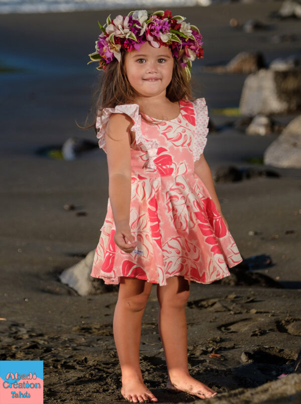 La vrai robe princesse rose de chez Abadi Création Tahiti